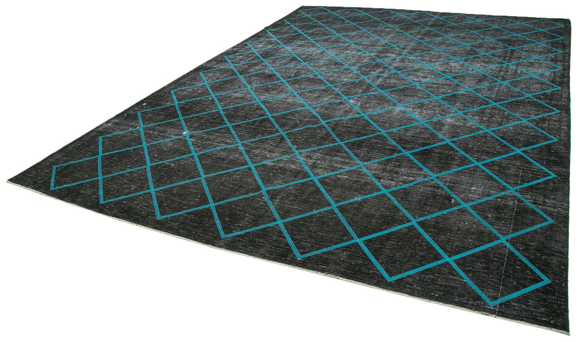 99 x 137 - 297 x 415 Cm Geometric Carpet Black Geometric Bohemian Wool Cotton Handmade Handknotted Vintage