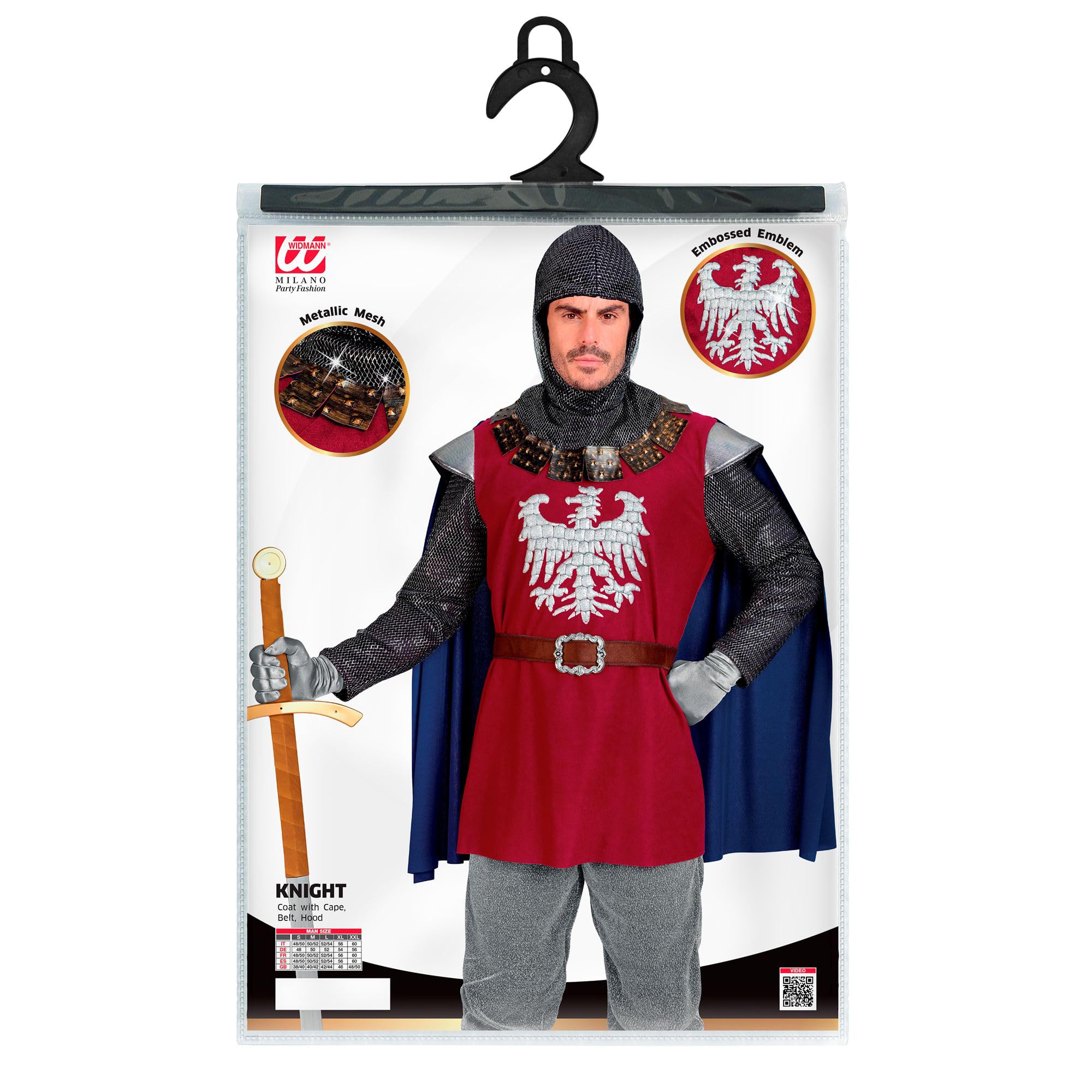 W WIDMANN MILANO Party Fashion - Kostüm Ritter, Prinz, Kreuzritter, Mittelalter, Krieger, König