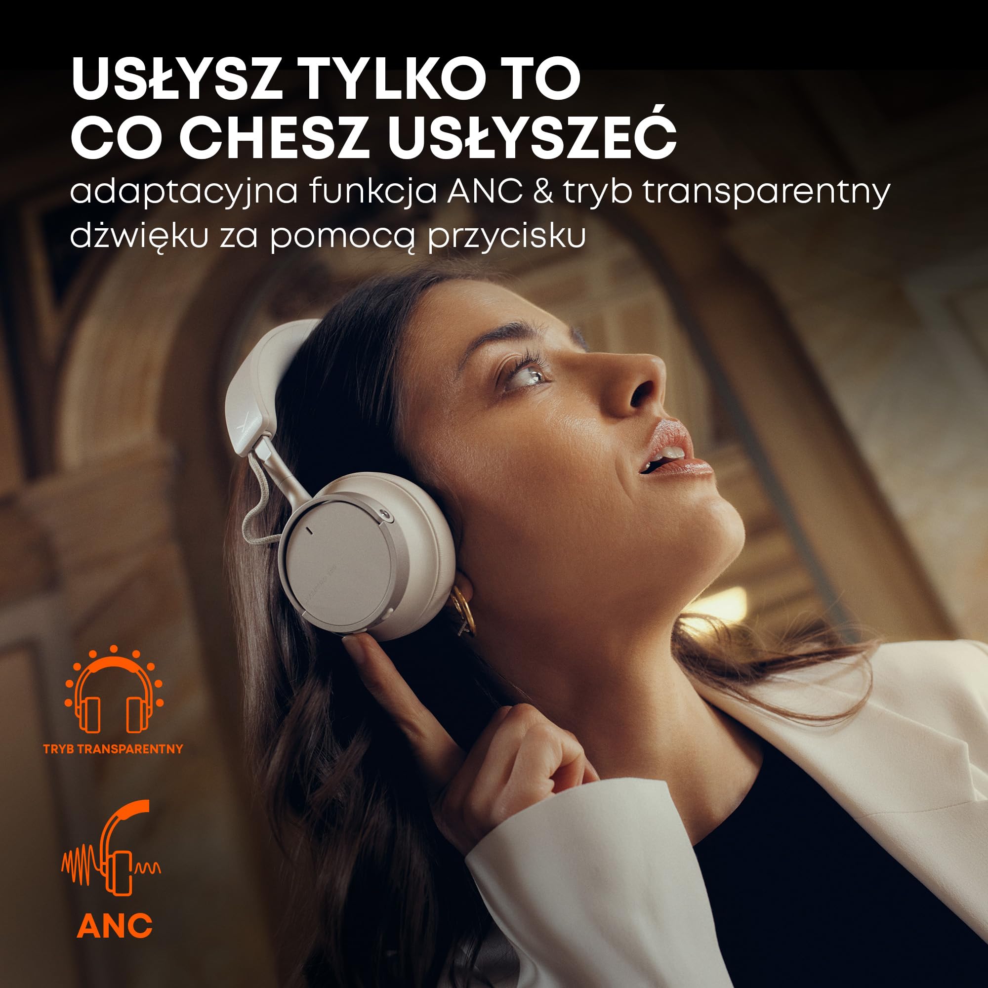 beyerdynamic AVENTHO 100 bezprzewodowe słuchawki nauszne z redukcja szumów, Żywotność baterii 60 g, składana konstrukcja, wymienne nauszniki, w czarny- nowa aktualizacja dostępna za pomocą aplikacji