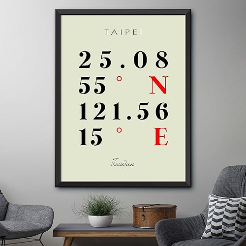 Miniatura 4 de Mapa de Taipei, Taiwán, Coordenadas Multilíneas de Colores (8x10)