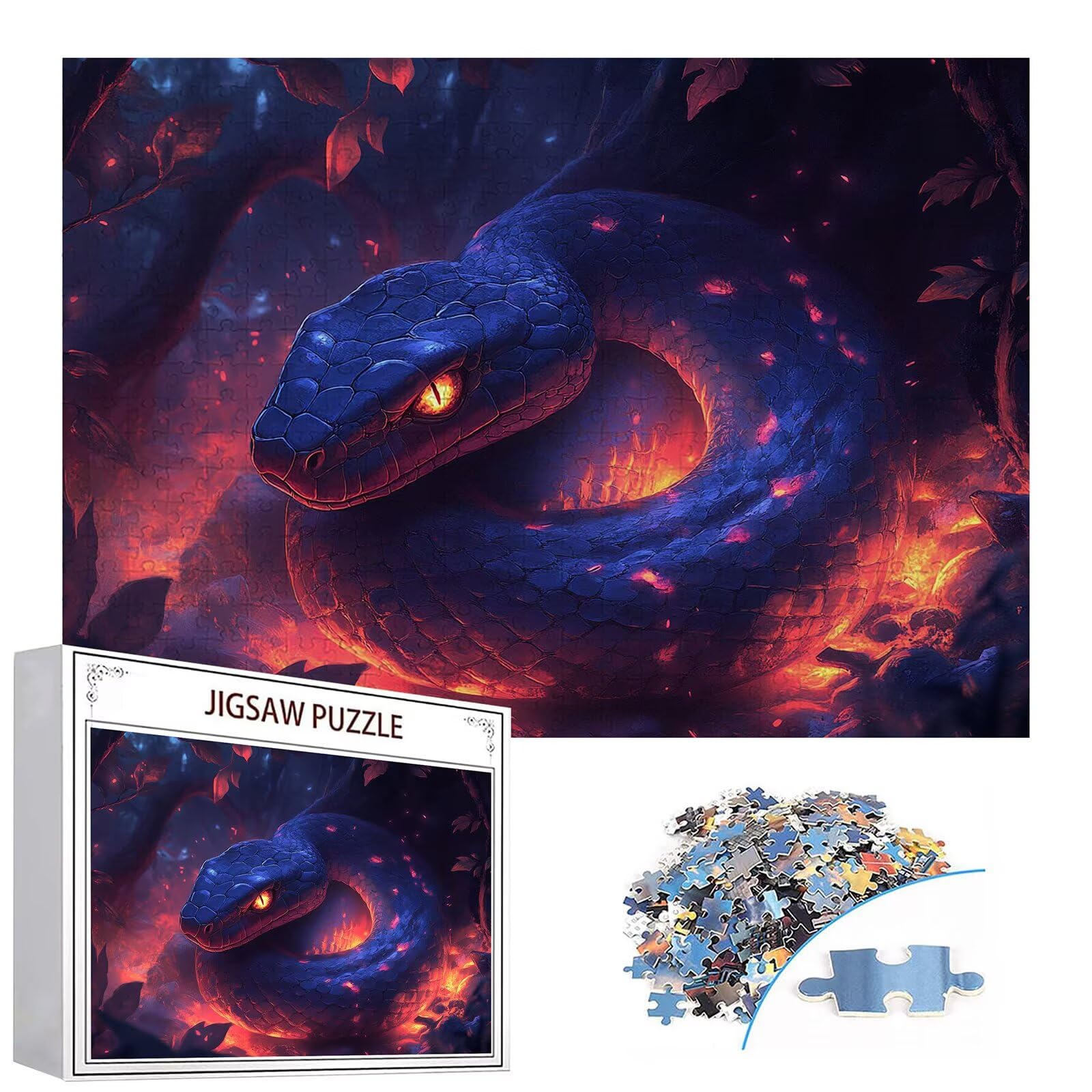 Puzzle 2000 elementów Zwierzę Dorosły Wąż 100 x 70 cm Rzemiosło Klasyczne 3D Drewniana układanka do rodzinnych gier aktywności, układanka do samodzielnego wykonania nawet do dekoracji ścian domu