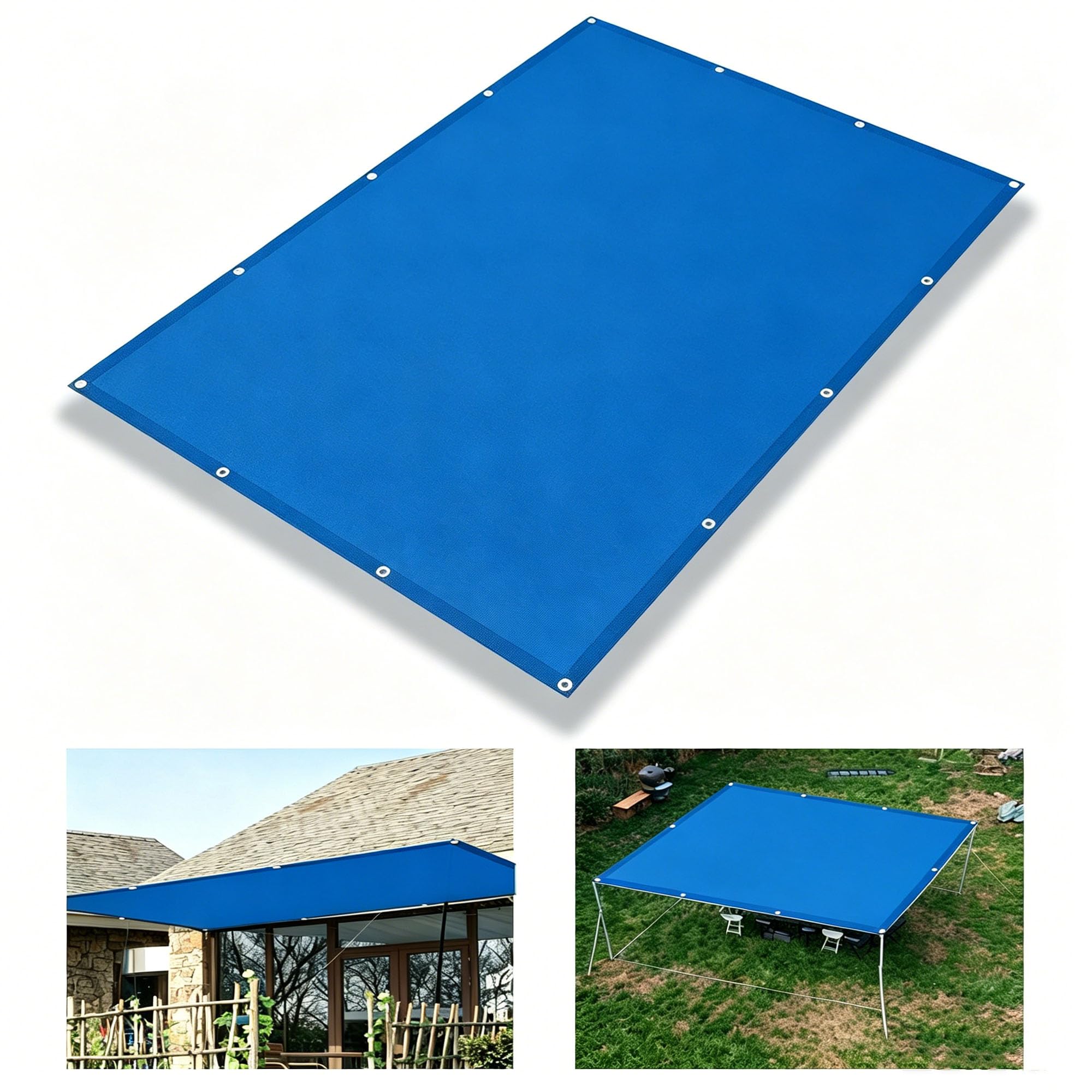 Prostokątny żagiel przeciwsłoneczny 2 x 4,6 m, wodoodporny żagiel przeciwsłoneczny 460 x 200 cm, ochrona przed promieniowaniem UV, żagiel do ogrodu, na balkon, taras Azul