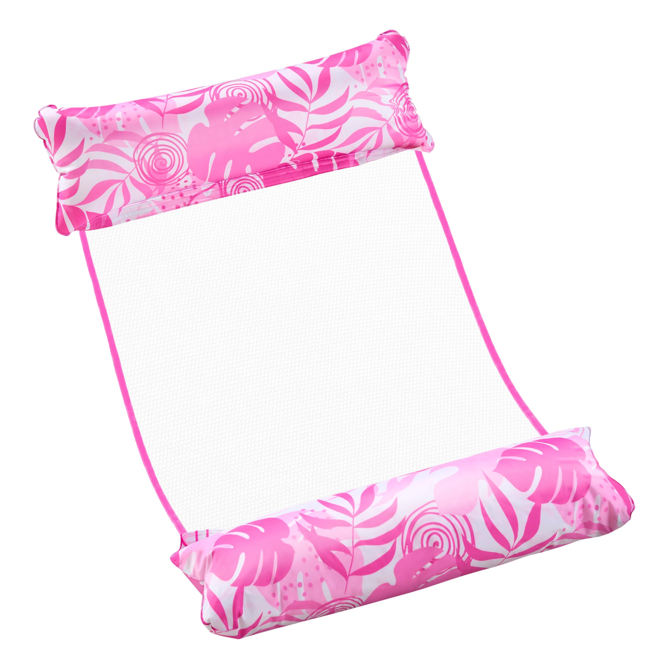 SLOOSH Hammock Pool Floats Adults, 4-in-1 Multi-Purpose Inflatable Pool Floaties Soft PVC Water Hammock Lounge (Pink)