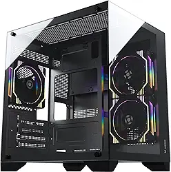 Gabinete Gamer Clarity Preto Lateral Vidro Fortrek