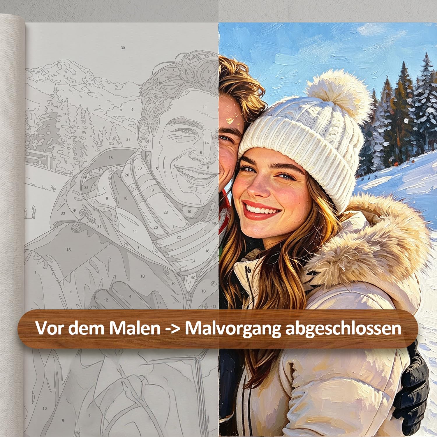 Rainsar Personalisiert Malen Nach Zahlen Erwachsene, Personalisiert Malen nach Zahlen Eigenes Bild, DIY Paint by Numbers Set Personalisiertes Geschenk für Paare, Freunde, Home Decor (80x100cm)