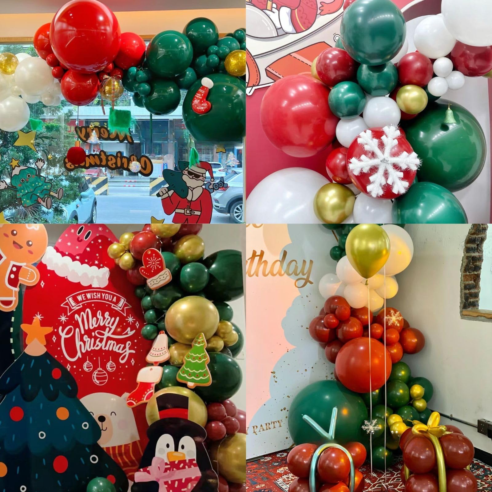 Amazon | クリスマスバルーン アーチキット クリスマス レッド