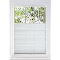 BlindsAvenue Cordless Top Down Bottom Up Cellular Honeycomb Shade, 9/16" Single Cell, Light Filtering, Cotton White, Size: 72" W x 48" H
