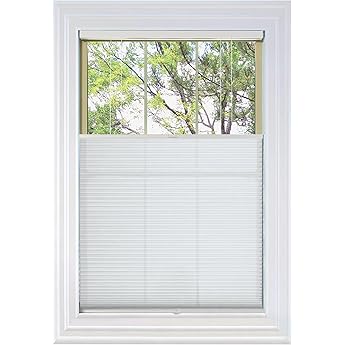 BlindsAvenue Cordless Top Down Bottom Up Cellular Honeycomb Shade, 9/16" Single Cell, Light Filtering, Cotton White, Size: 72" W x 48" H