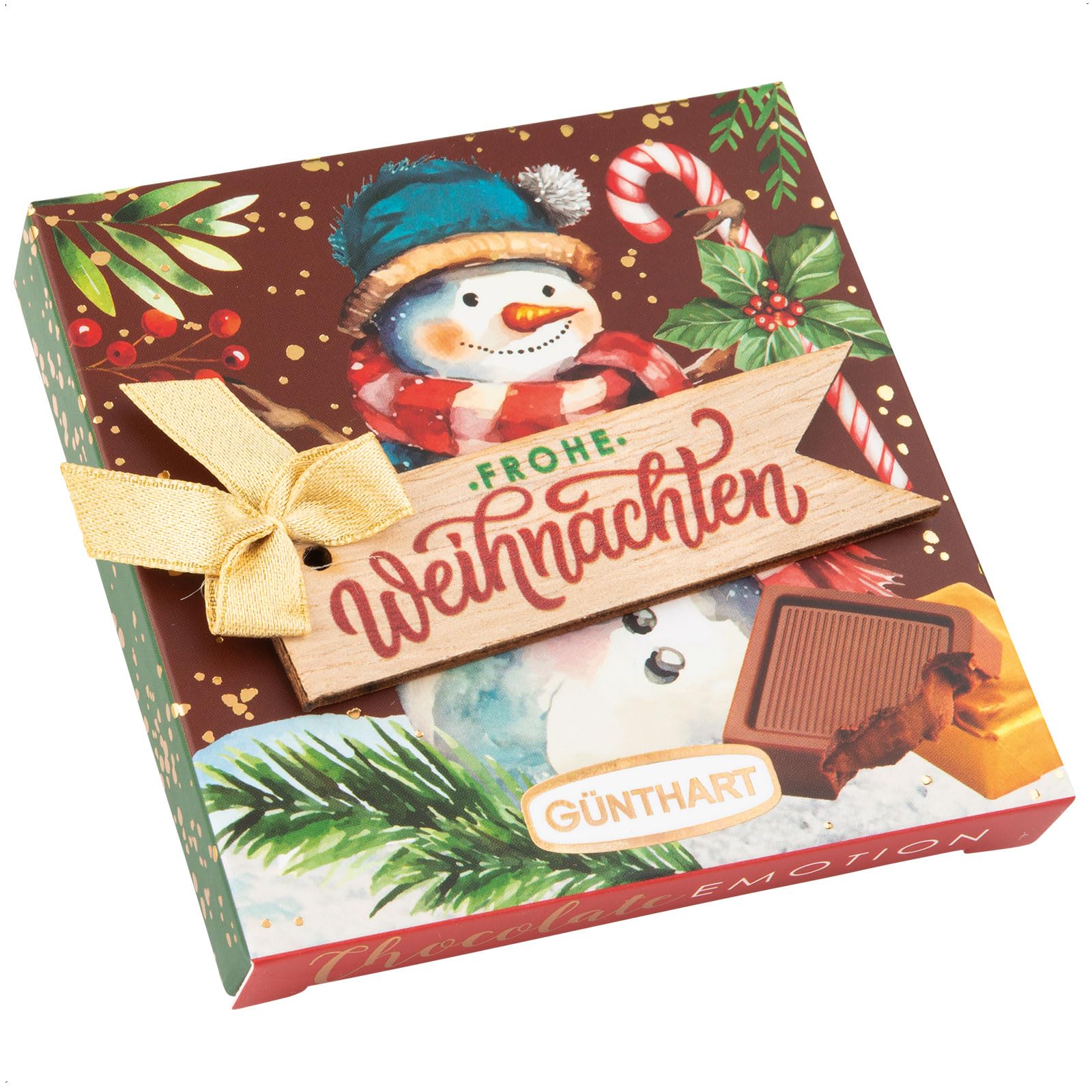 Günthart 30 Stück Pralinenpräsent mit Weihnachtsmotiven und feinen Carre-Pralinen, 1er Pack (1140 gr)