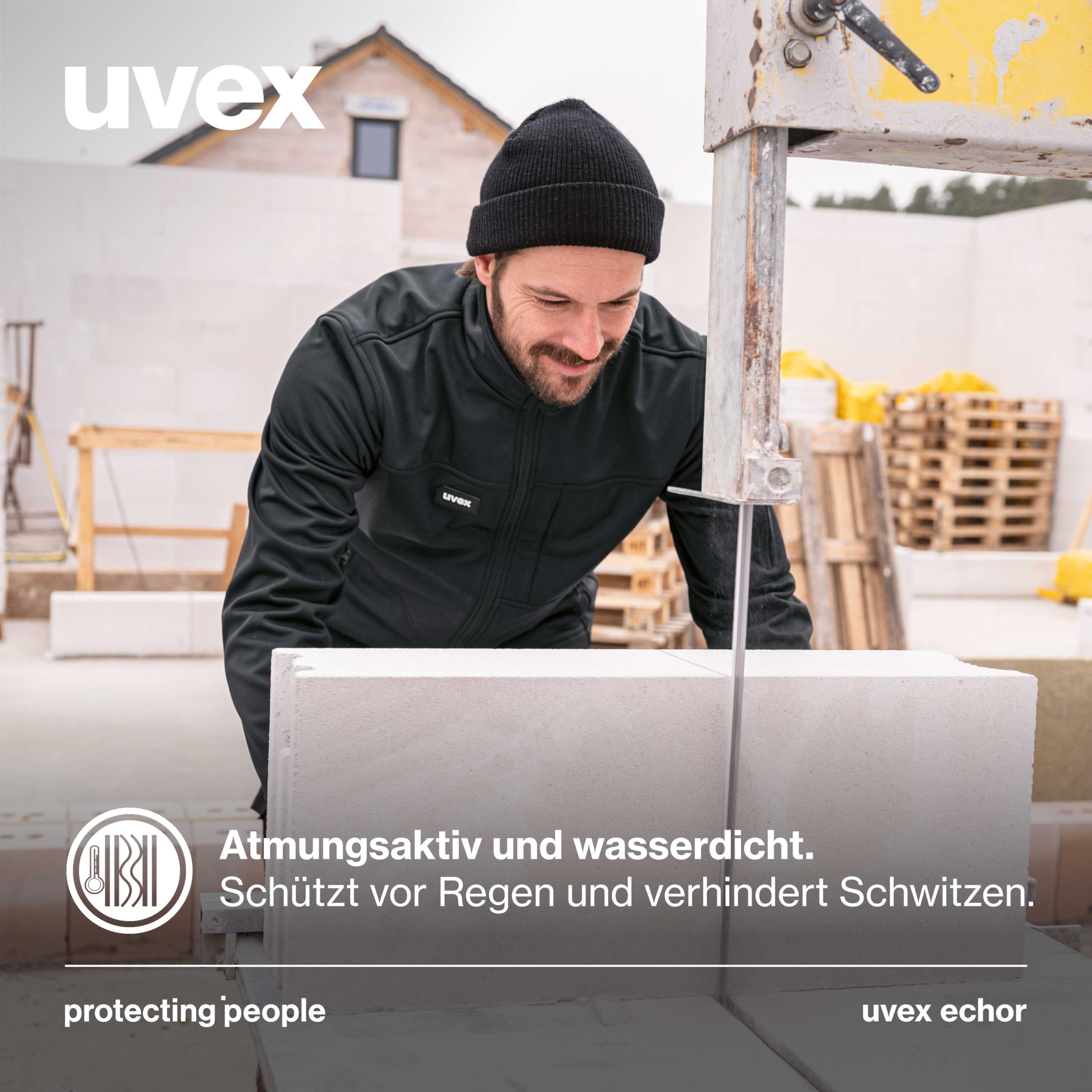 Uvex Echor kurtka robocza typu softshell dla mężczyzn – oddychająca i odporna na działanie wody