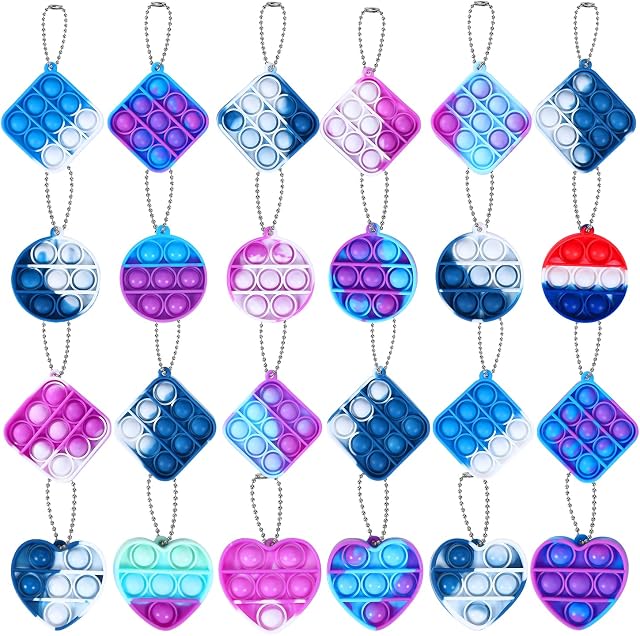 Dora Sicom mini toys pop keychain it24 PCS Mini pop Keychain toy its Poppet keyring for childrenBubble mini Push it Relief Hand Toys for bulk buy christmas tree decorations