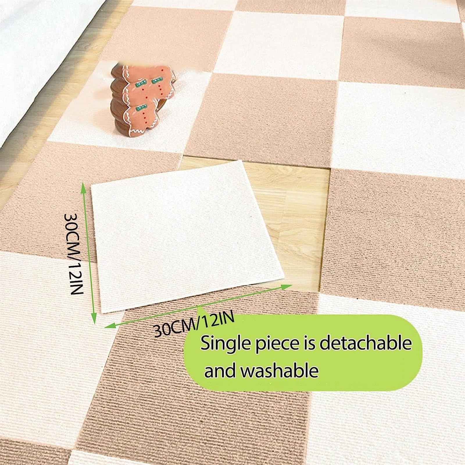 dalles de moquette, Carreaux de moquette peler et coller, carreaux sol carrés(Light Green,10pcs)