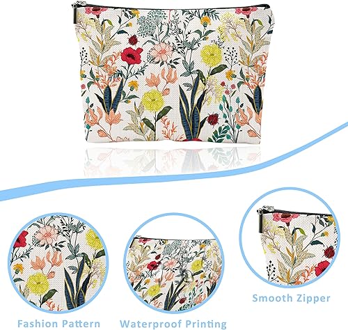 Miniatura 3 de Bolsa de maquillaje Abstact de flores tropicales, bolsa de cosméticos, mini bolsa de aseo portátil de viaje, organizador de brochas de maquillaje,
