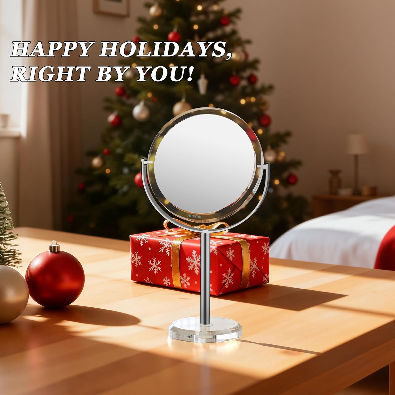 Auxmir 1X/30X Magnifying Makeup Mirror with Tweezer