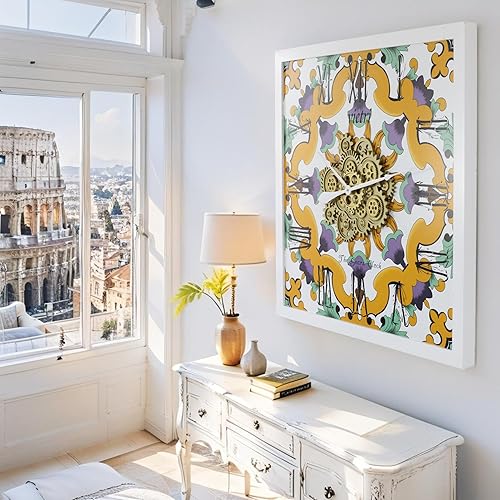 Vista 199 de The Gears - Reloj de pared con engranajes móviles (Vietri, redondo de 36 pulgadas)