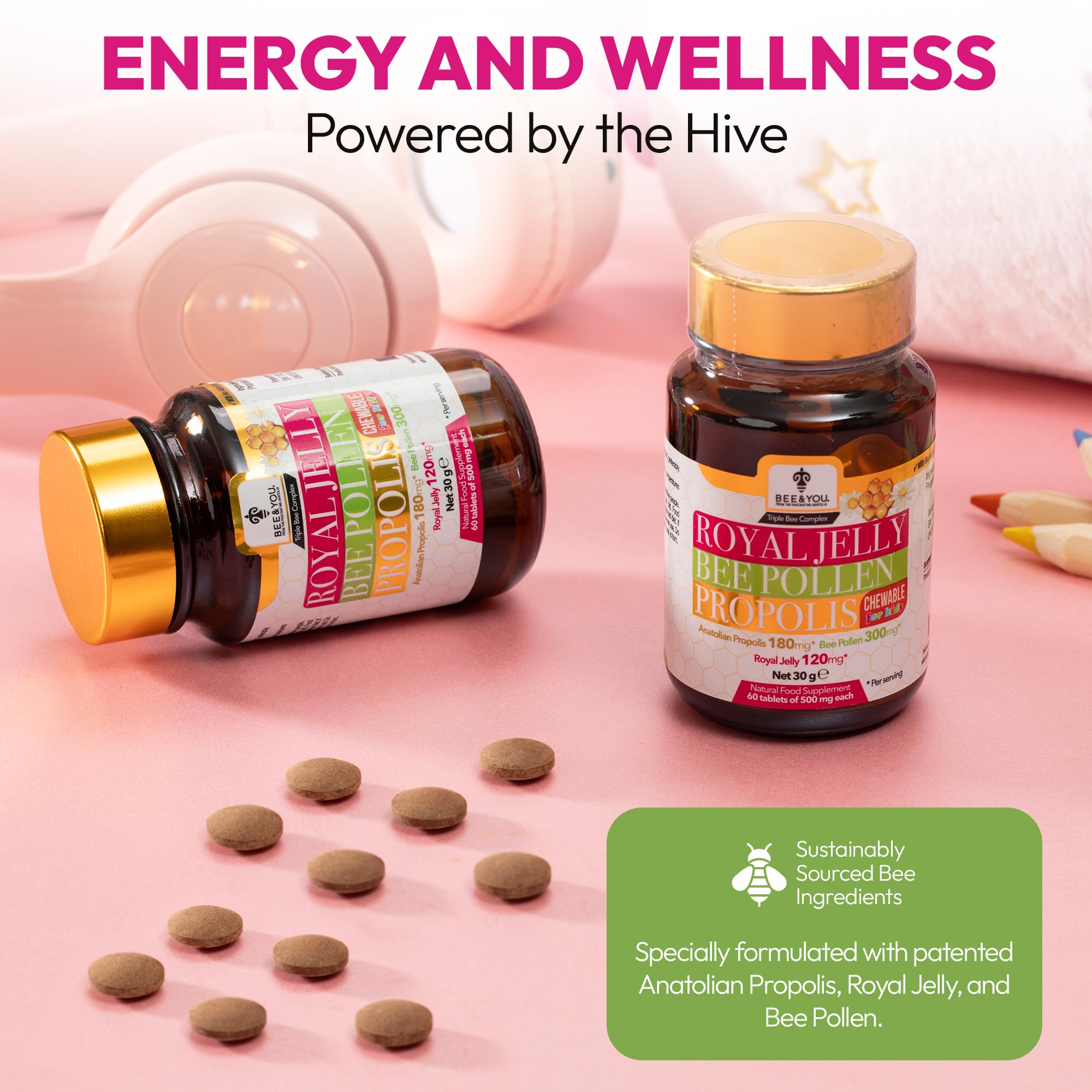 Royal Jelly, Bee Pollen, Propolis Extract Drink Drinking Ampoules UK