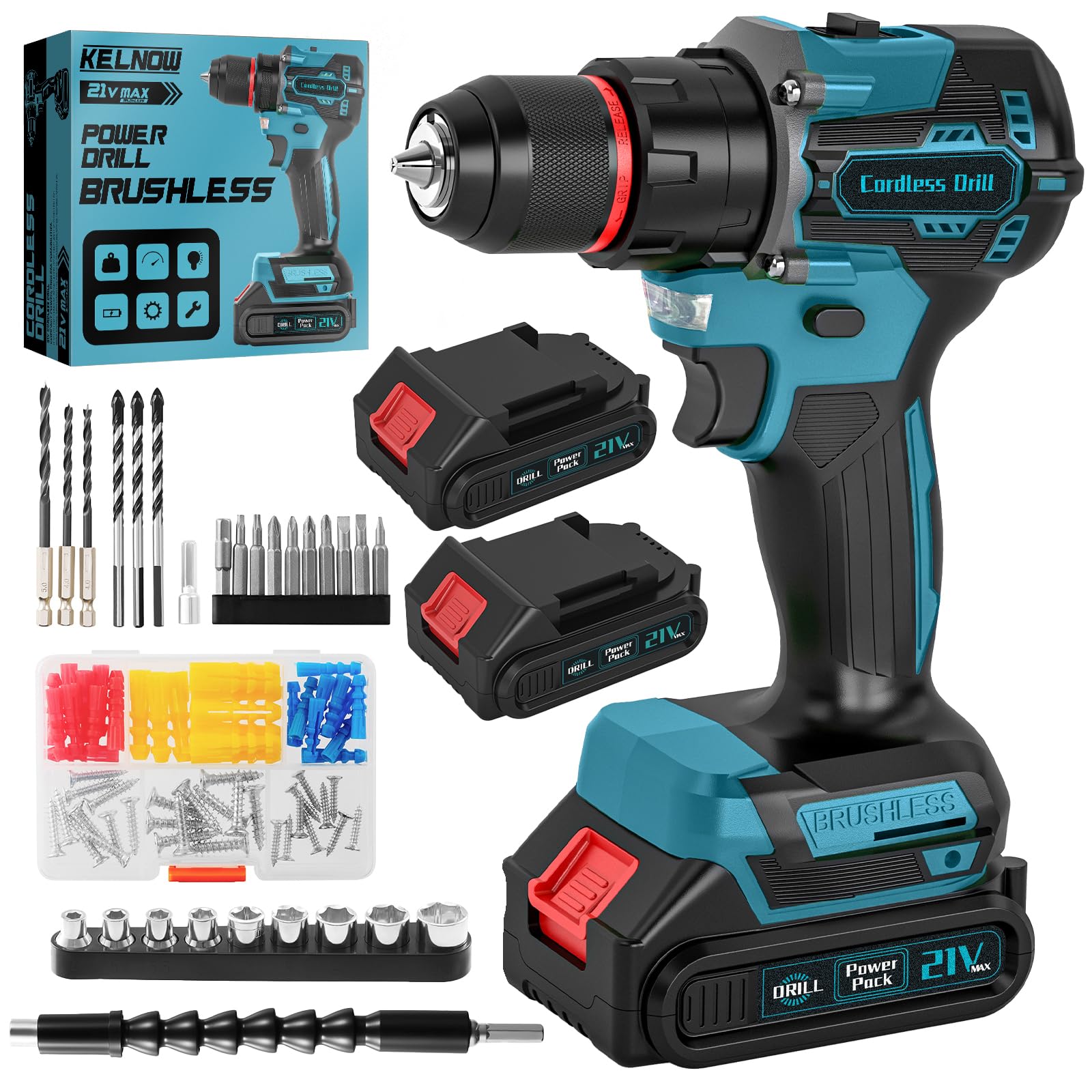 Brushless Cordless Hammer Drill Set