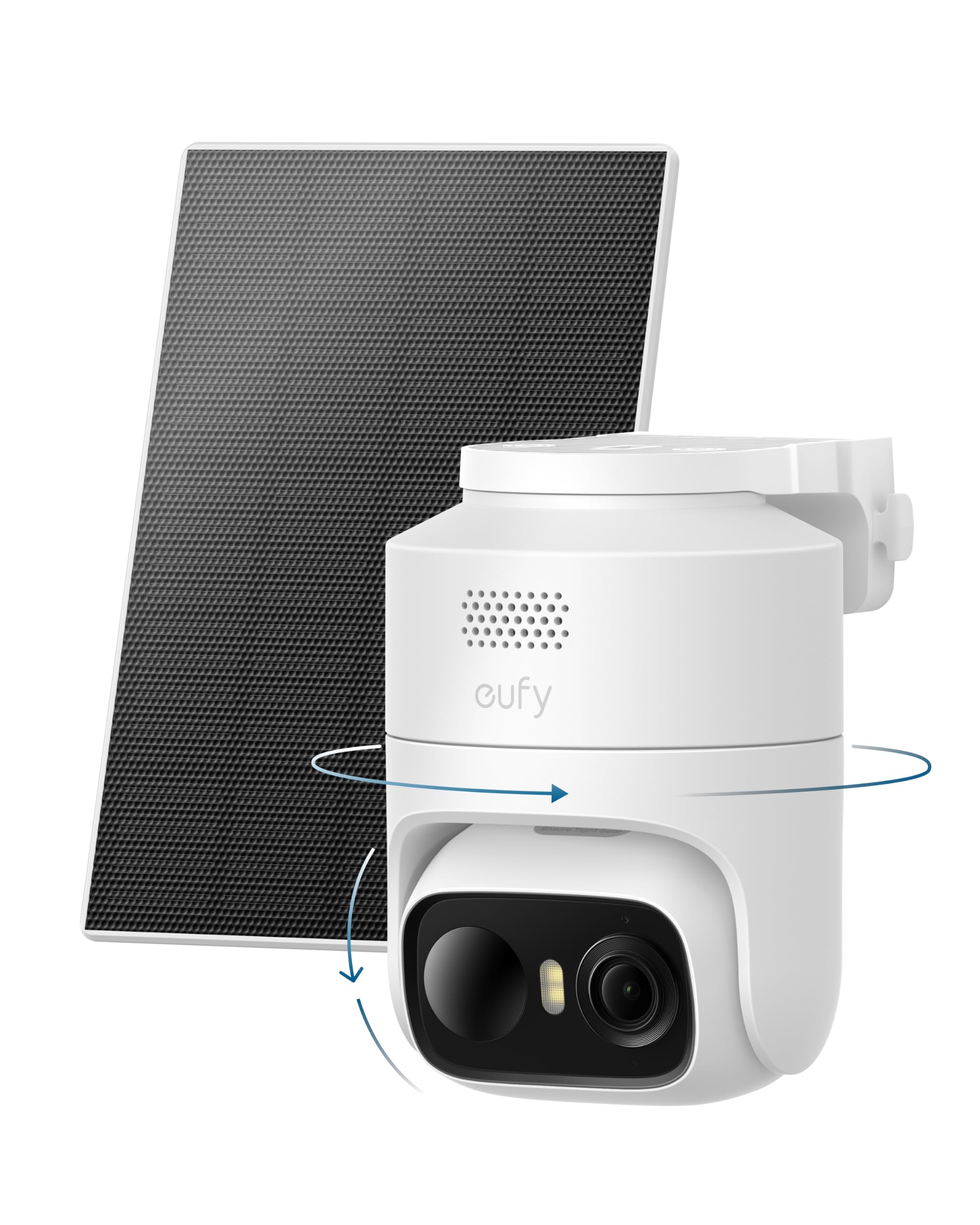 eufy Security eufyCam C37, Solar Cameras Wireless Outdoor,2K Resolution | 360° Pan & Tilt AI Tracking, Human/Pet/Vehicle Detection, Flexible Solar Panel, Color Night Vision, No Monthly Fee