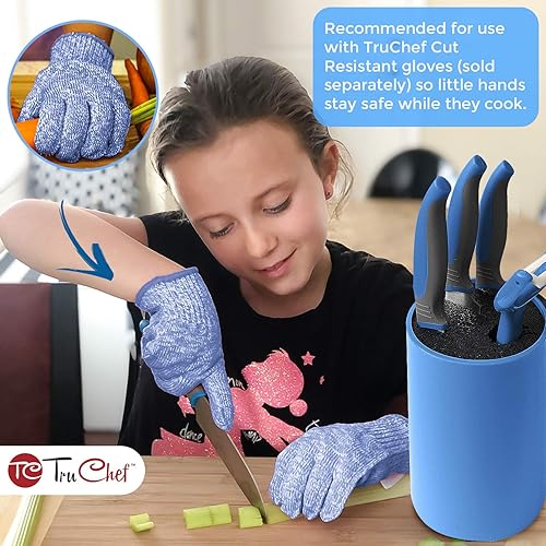 Miniatura 3 de TruChef Juego de cuchillos para niños para cocinar y guantes resistentes a los cortes (pequeño)