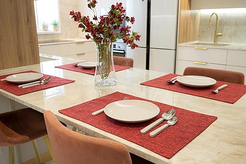 Miniatura 3 de Juego de 4 manteles individuales lavables para fiestas, elegantes manteles individuales para mesa de cocina, juego de 4 manteles individuales de