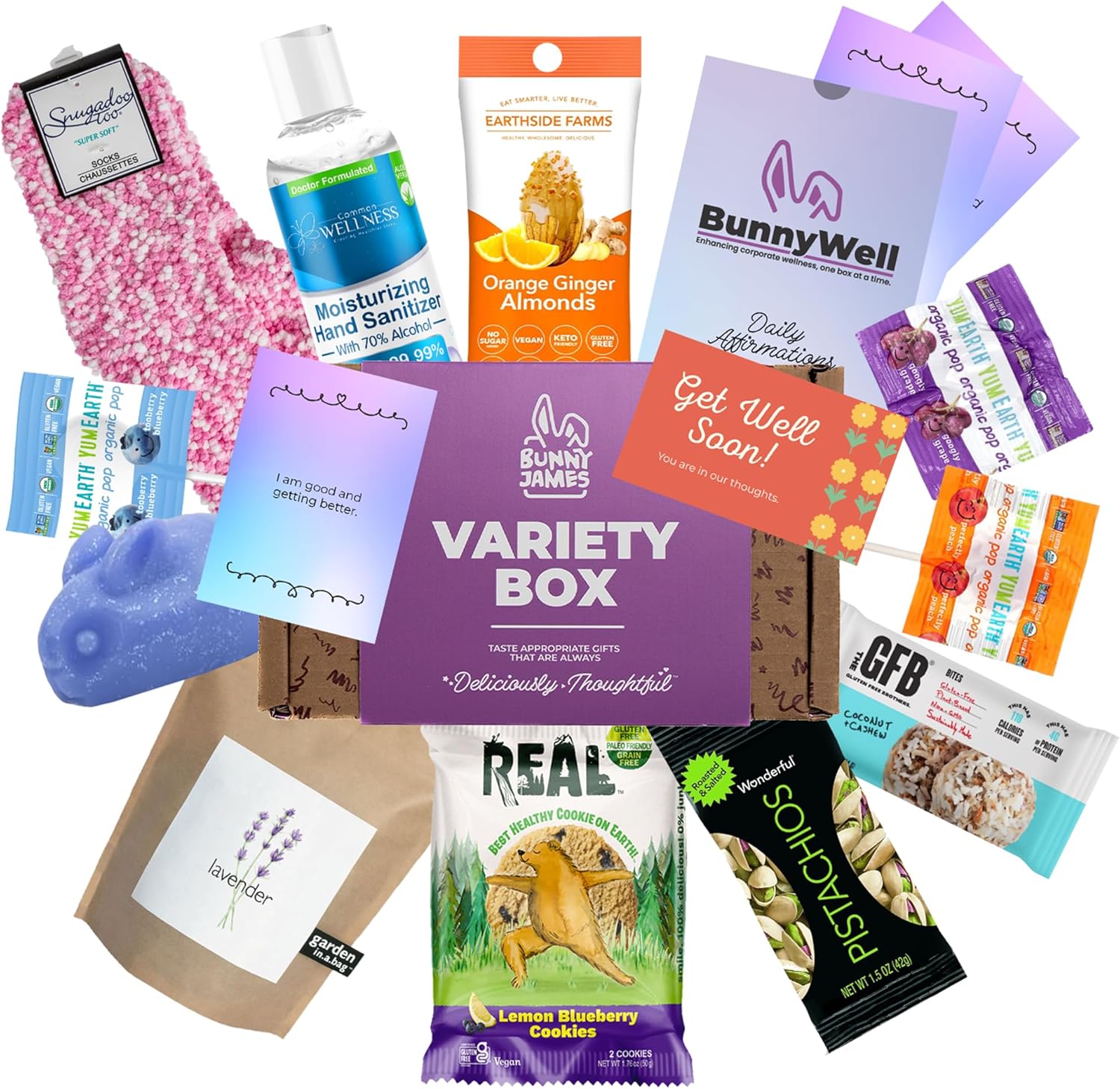 Vegan Get Well Soon Care Package - Box with Healthy Snacks - Gifts for Gym Lovers, Food for Men - Friends, Family & Coworkers - (12 pcs)