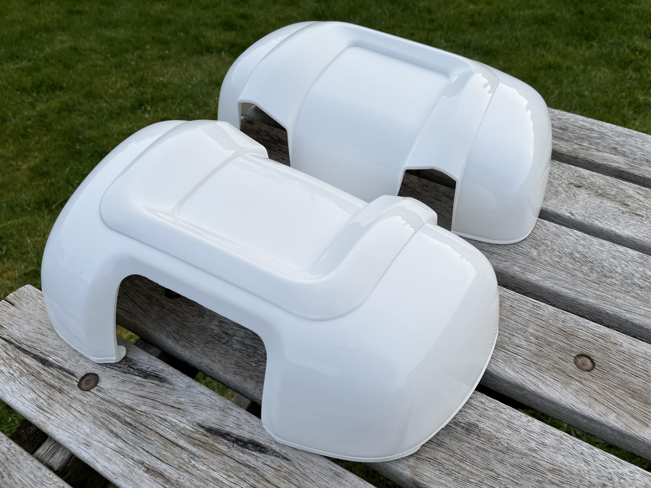 Coquilles de protection pour rétroviseurs de camping-car 2007-2024 Ducato Boxer Relay à bras long, paire blanche