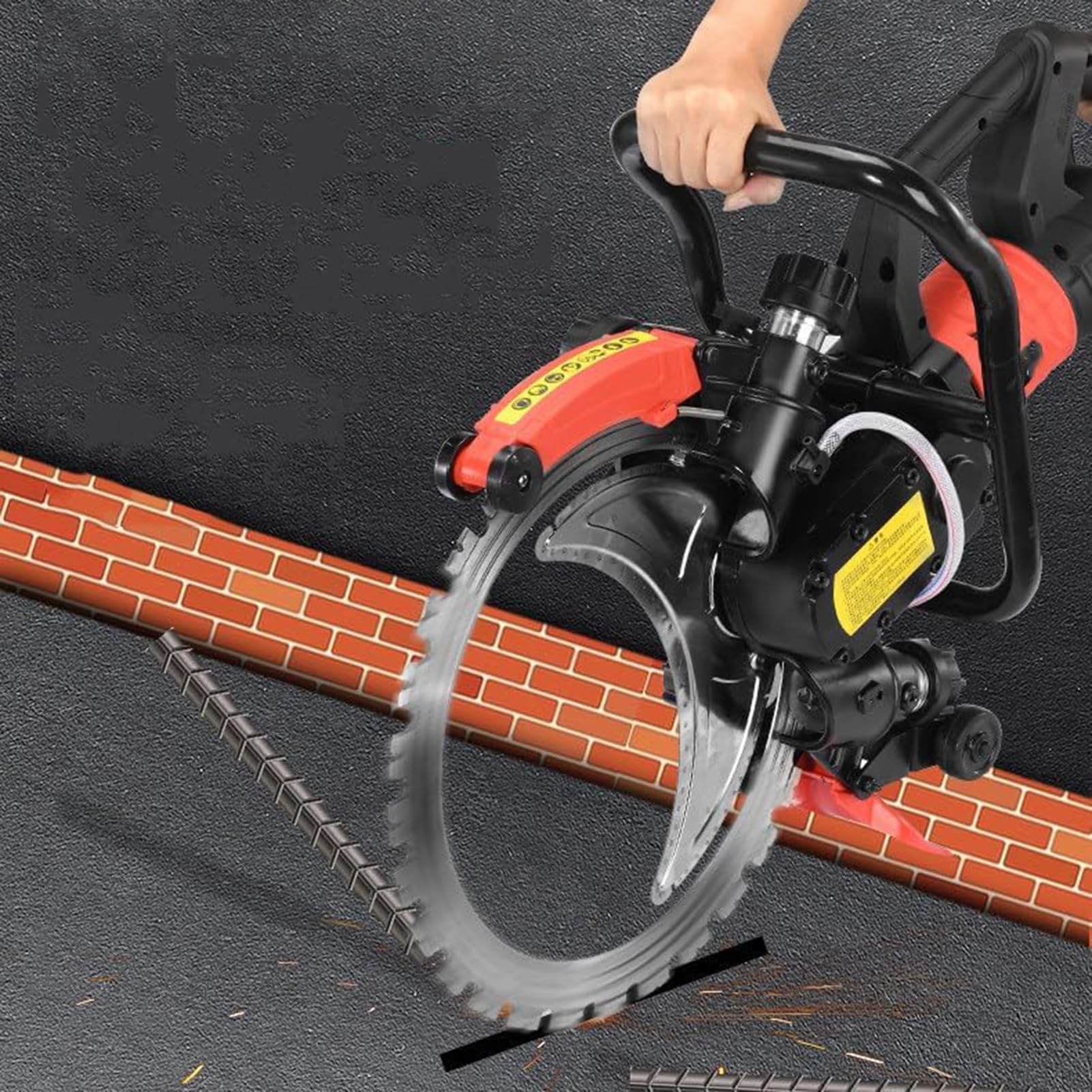 FHRKA 8980W/9500W Electric Ring Saw, 16inch Toroidal Concrete Cutting Machine with Wet Water Supply, 11.4" Cutting Depth and 2 Saws Blade Concrete Ring Saw (Brushless 9500W)