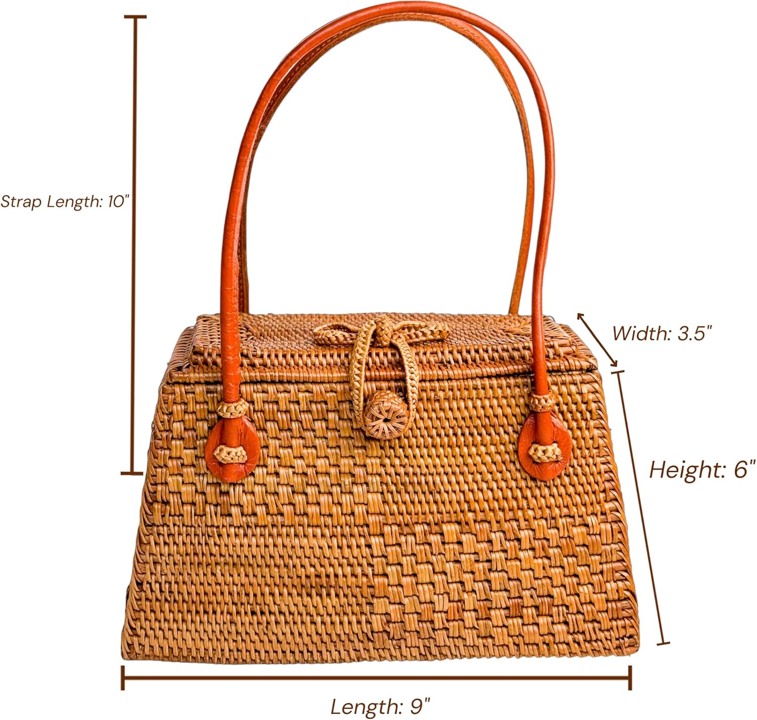 Utama Rattan Bag - Handmade Wicker Woven Purse - Ata, Woven, Straw, Bags - Circle, Square, Oval, Trapezoid Straw Boho Bags