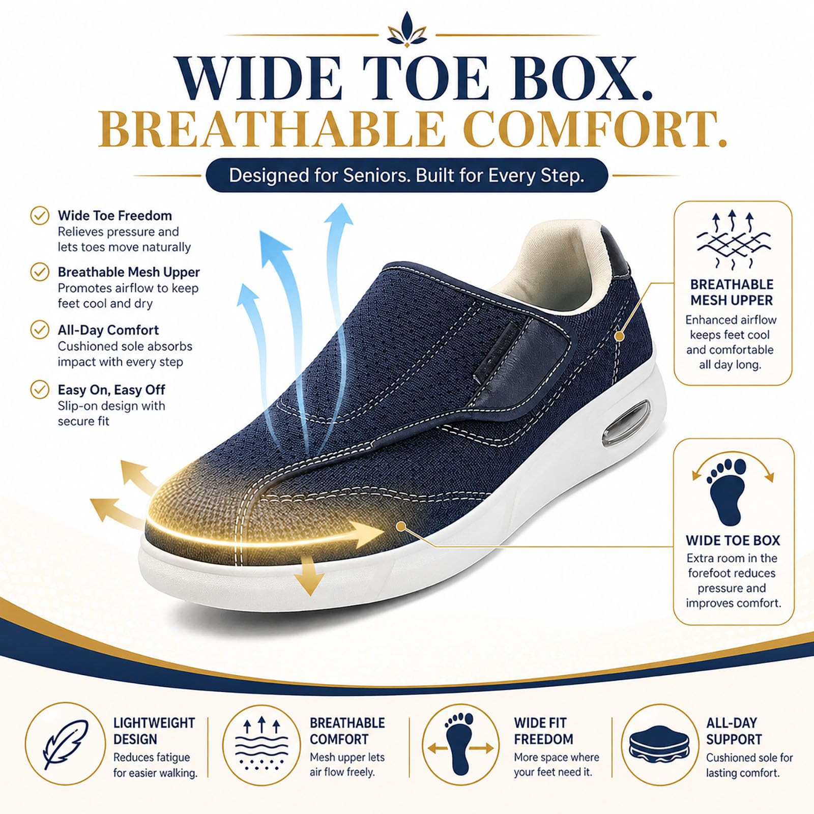 Genérico Zapatos Diabéticos para Hombre y Mujer de Corte Ancho