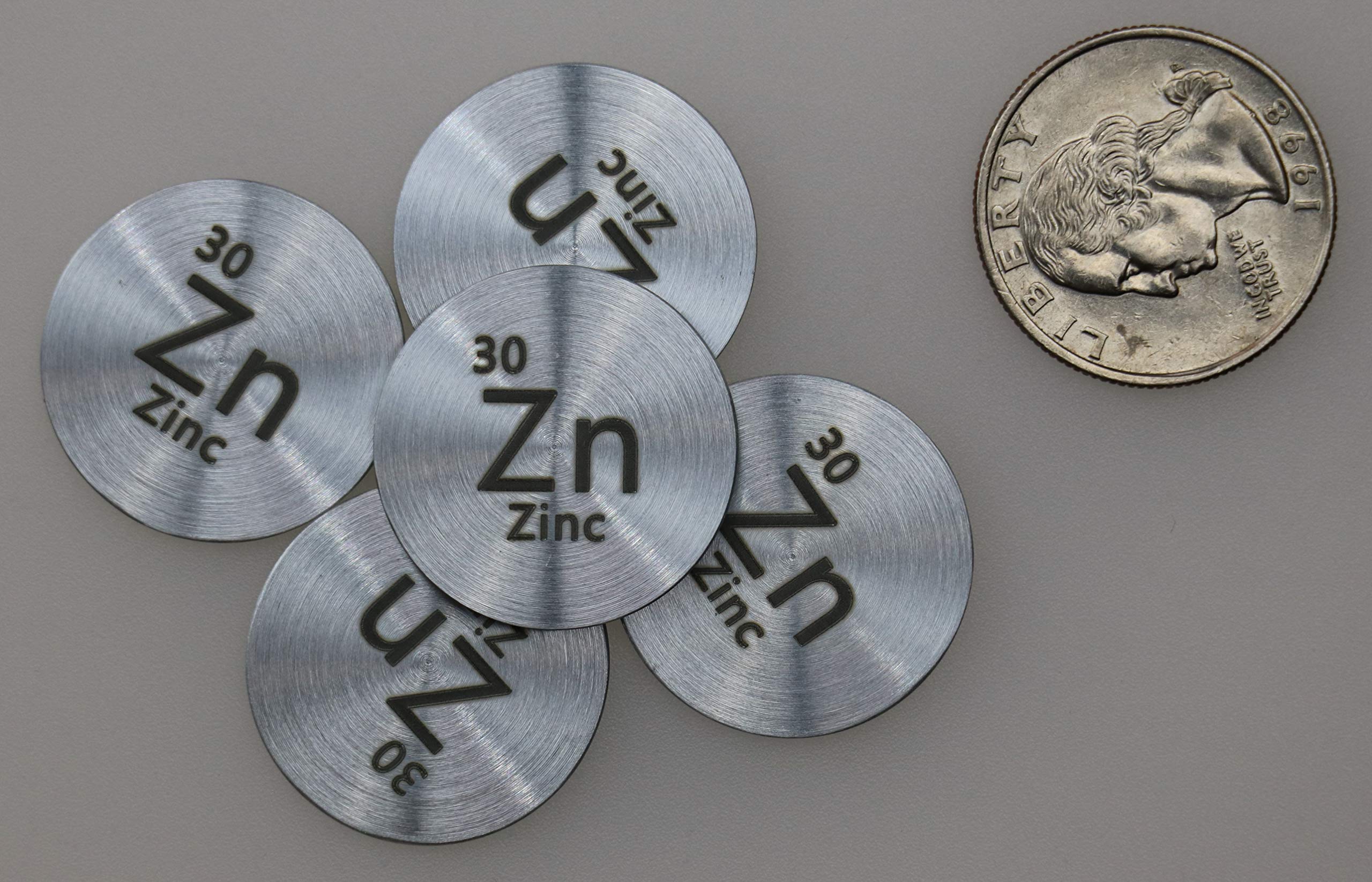 Zinc (Zn) 24.26mm Metal Disc 99.5% Pure for Collection or Experiments - Image 2