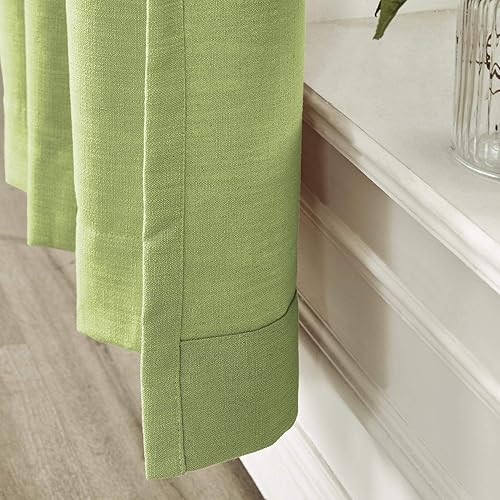 Miniatura 60 de Frelement Cortinas plisadas de lino de algodón extra anchas para oscurecer la habitación, 120 pulgadas de ancho x 96 pulgadas de largo, cortinas