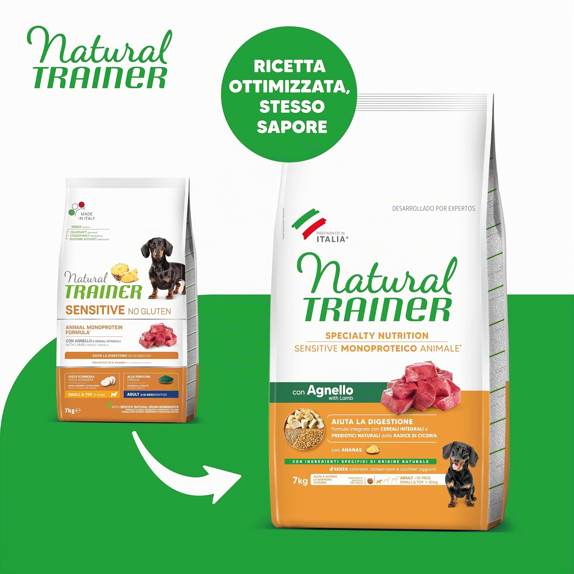 Natural Trainer Sensitive No Gluten Alimento para Perros Adultos con Cordero – 7 kg