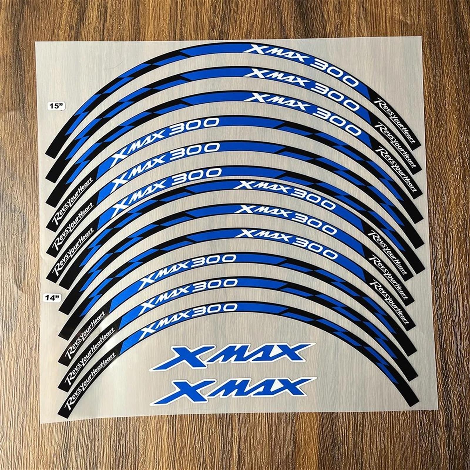 Piwine Style 1 Stickers Motorcycle Wheel Stickers Night Reflective Decorative Rim For Yamaha Xmax 300(Style 1)