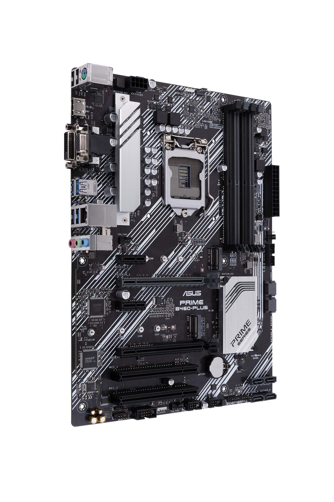 ASUS Prime B460-Plus Intel® B460 (LGA 1200) scheda madre ATX con intestazioni RGB, dual M.2, DDR4 2933MHz, HDMI, D-sub, DVI, porte USB 3.2 Gen 1, memoria Intel® Optane, SATA 6 Gbps