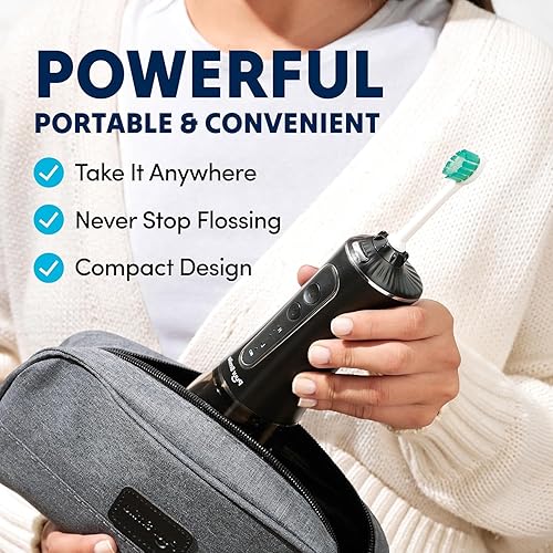 Miniatura 7 de Irrigador dental profesional – Cuidado dental avanzado para una boca, encías y dientes más saludables – Irrigador bucal impermeable IPX7 | 7 puntas