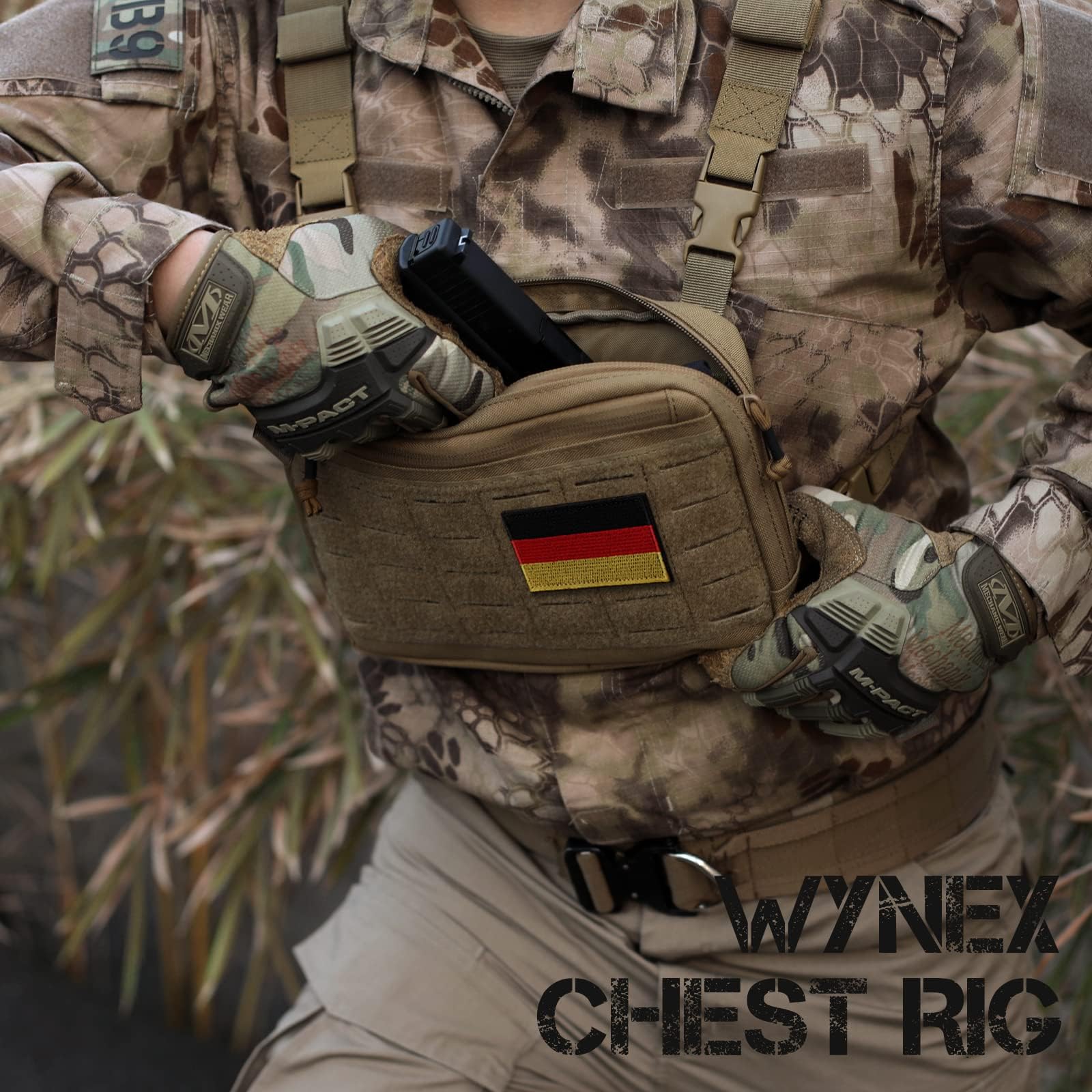 WYNEX Táctica Pecho Rig Corte Láser Molle Pouch Utilidad Recon Kit