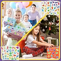 Vista 5 de Paquete de 480 calcomanías de dinosaurio para botellas de agua para niños y adultos, vinilo impermeable, lindas calcomanías de dinosaurio