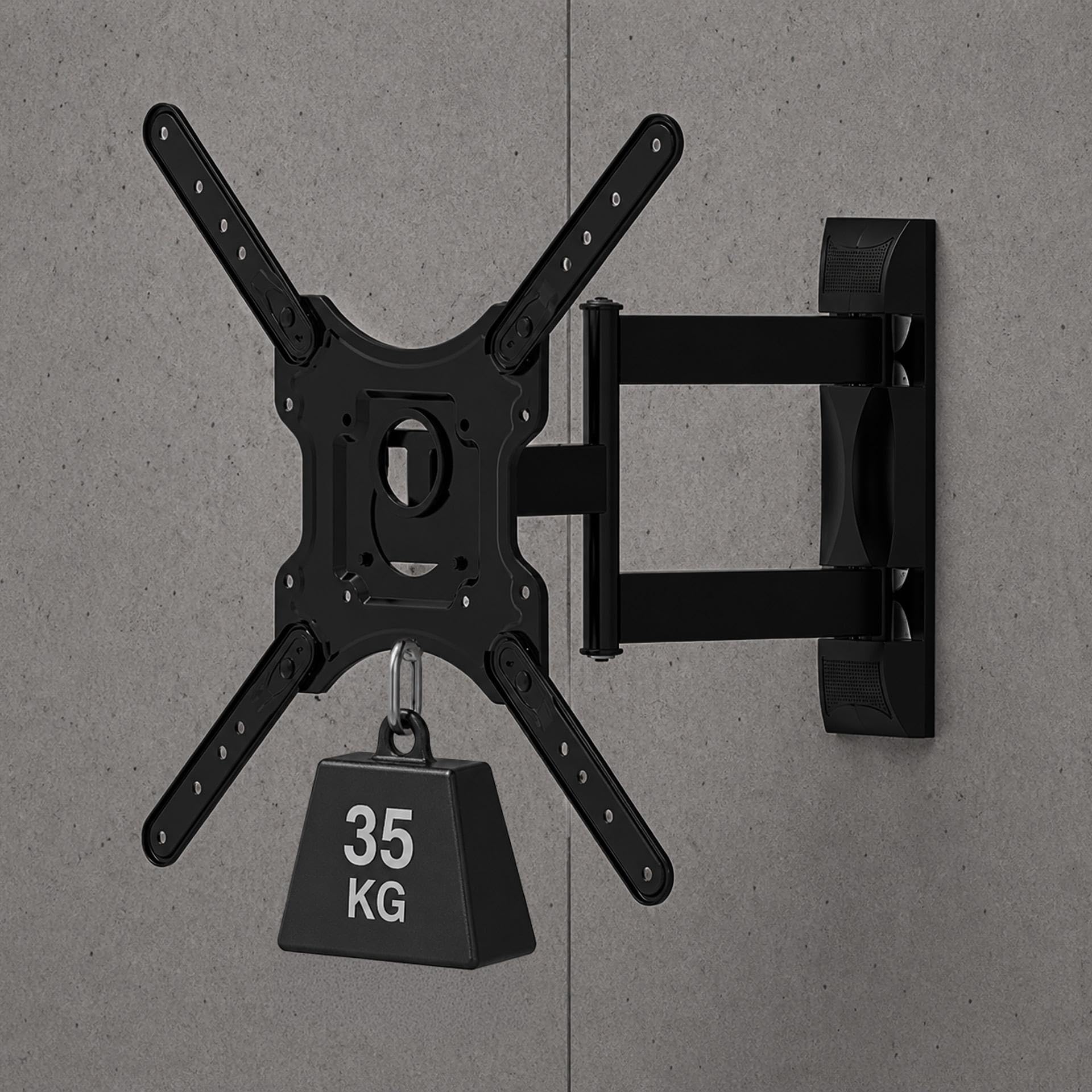 3mk Xplore 35 - Soporte de pared para televisores de 32"-70", brazo articulado, soporta hasta 35 kg, VESA 100 x 100 hasta 400 x 400, pantalla curva y plana, distancia a la pared de 50-400 mm
