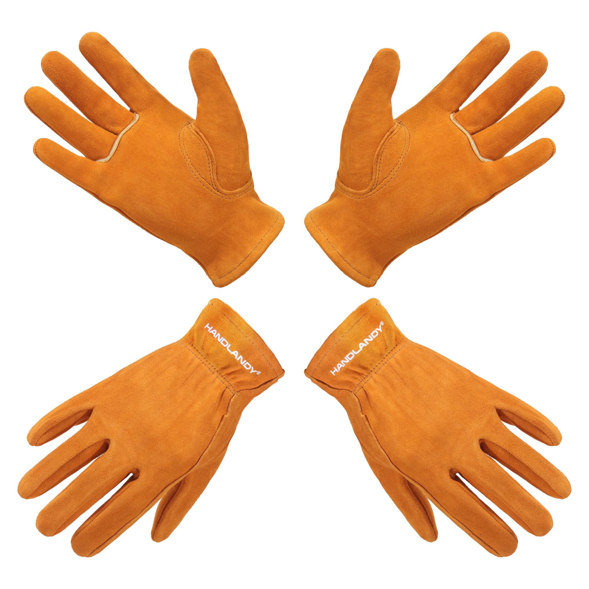 HANDLANDY 2 works Kids Genuine Leather Work Gloves for ages 3-11
