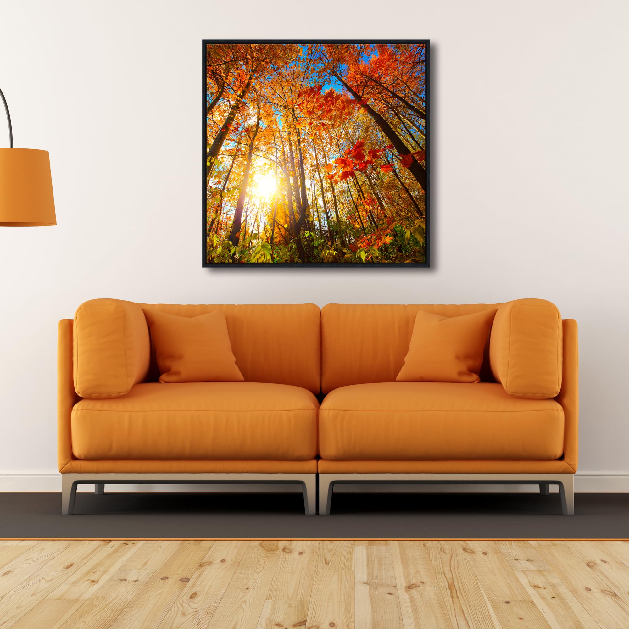 Pyradecor Kunstdruck auf Leinwand, gerahmt, modern, Naturlandschaft, Kunstwerk, letzter Hauch von Sonnenuntergang, Bilder für Wohnzimmer, Schlafzimmer, Heimdekorationen