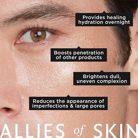 Allies of Skin Multi Acids & Retinoid Brightening Sleeping Facial: Glycolic + Lactic + Salicylic Acid, Hyaluronic Acid, Niacinamide, 1% Retinoid Complex. Overnight Sleeping Peel. 1.7 oz / 50 ml
