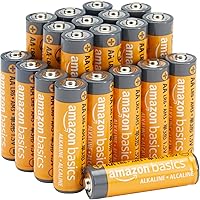 Amazon Basics 20-Pack AA Alkaline Batteries - High-Performance 1.5V, 10-Year Leak-Free Shelf Life