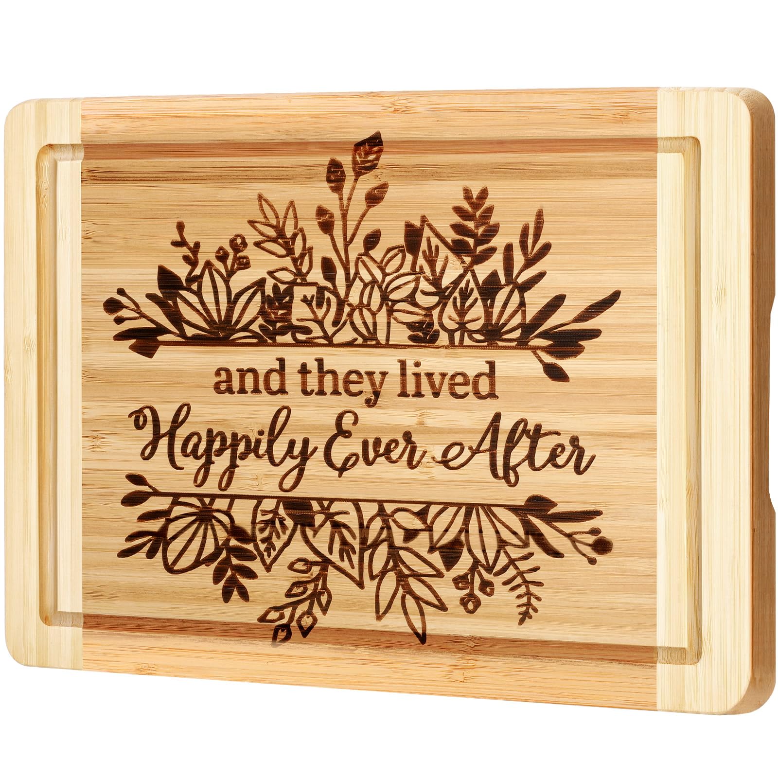 Regalo de boda para pareja 2025, tabla de cortar grabada, regalos de despedida de soltera para compromiso de novia y novio, tabla de cortar They Lived Happily Ever After Marriage, regalo de boda para
