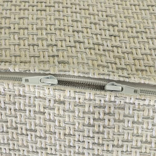 Miniatura 9 de OctoRose Tapicería con cremallera lateral de 3 tamaños individual, funda de lino grueso para futón plateado, funda de colchón para sofá cama (lino