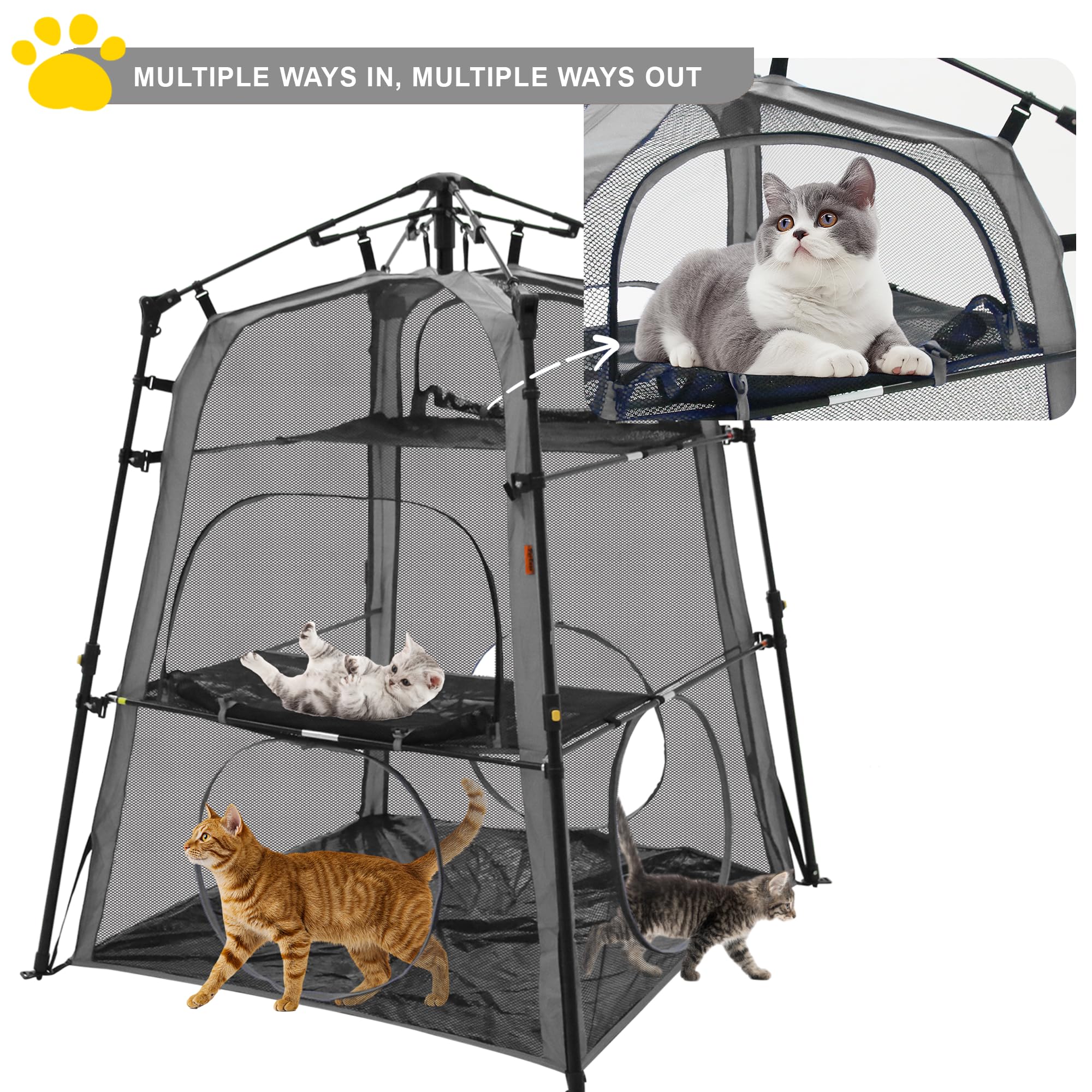 Amazon.co.jp: PETEASE キャットタワーテント、通気性メッシュ付き屋外