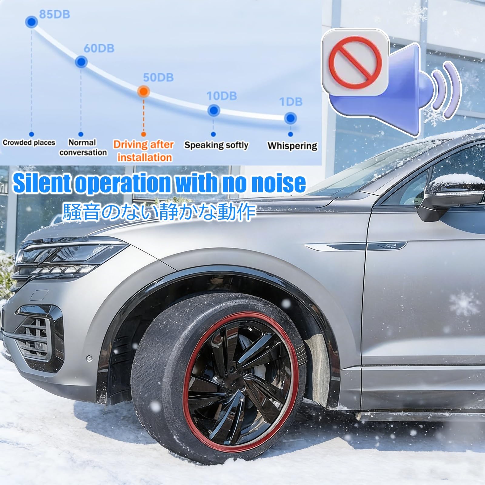 Cadenas Nieve Textil,Fundas Ruedas Nieve, For Camionetas Ligeras, SUV, AutomóViles, Camionetas, Paquete De 2 Antideslizantes, Ancho De NeumáTico De 185-295mm(255/40R20)