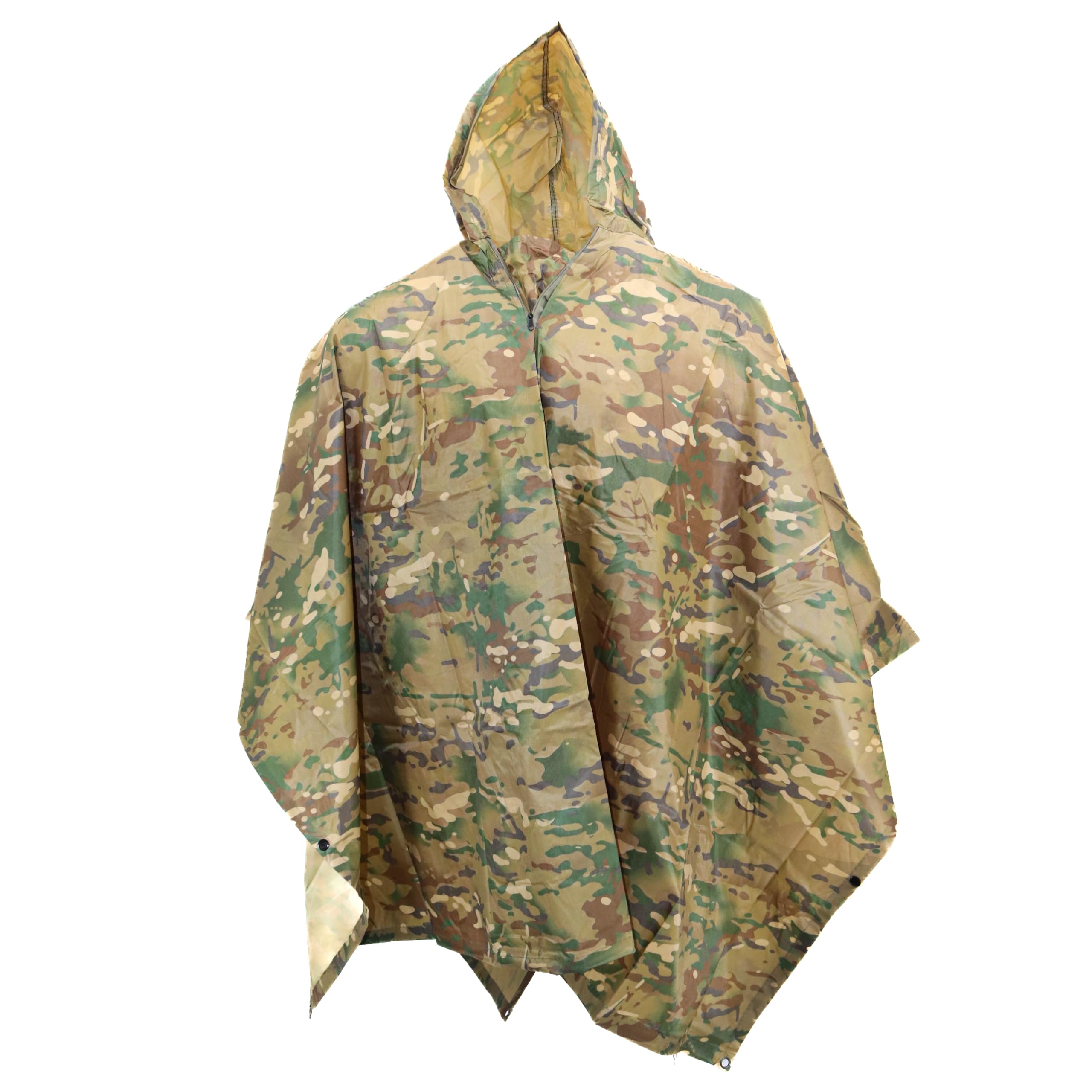 M MCGUIRE GEAR Poncho de lluvia militar con capucha, chaqueta de lluvia de emergencia para exteriores, poncho impermeable para adultos, senderismo, camping