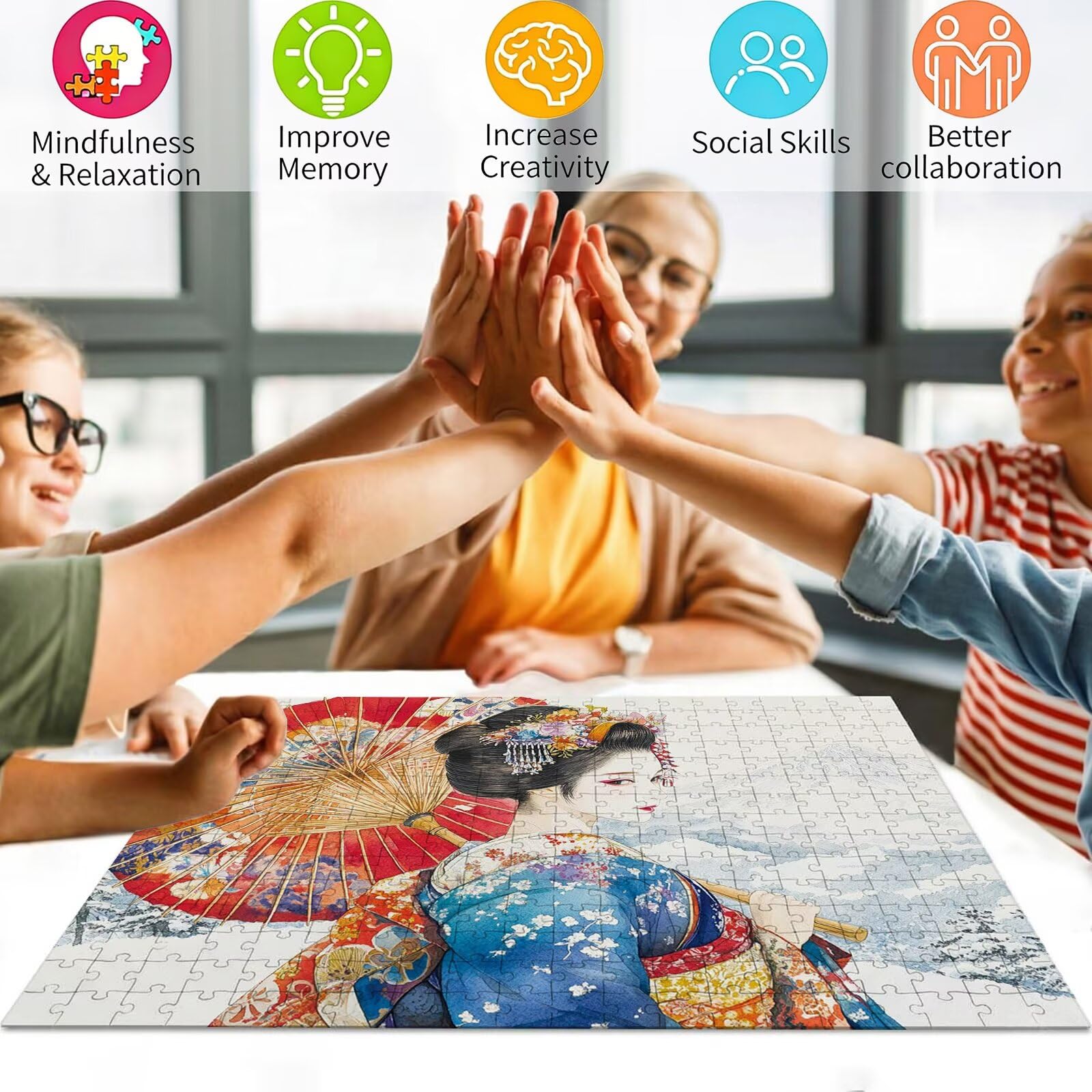Pokryte śniegiem górskie puzzle 1500 elementów, trudna zagadka, drewniane puzzle dla dorosłych, puzzle dla całej rodziny, zestaw "zrób to sam", dla dorosłych, odpowiednie jako dekoracja i prezent