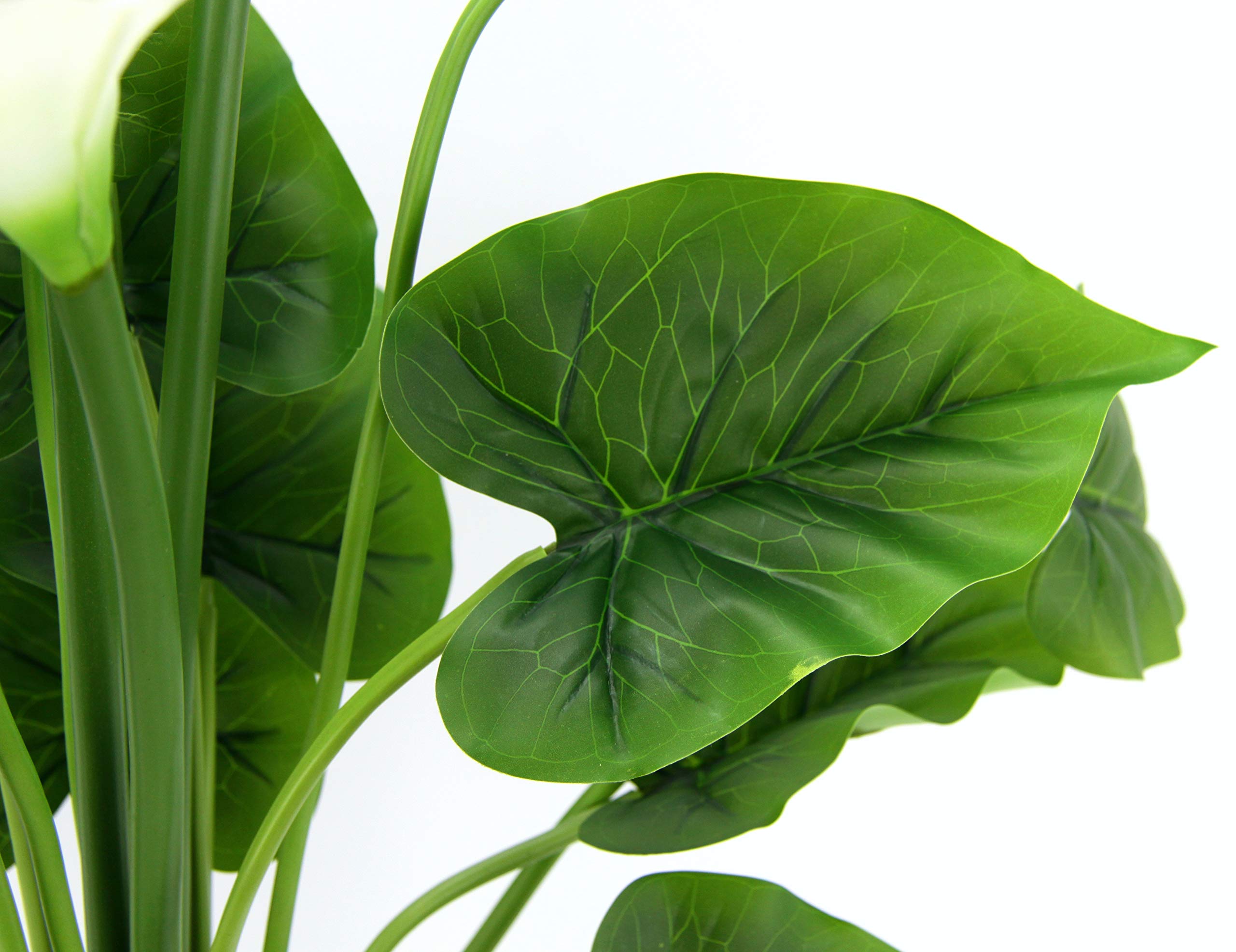 Plante Artificielle Calla en Pot - Fleurs artificielles en Soie - Plantes Calla - Décoration réelle - Plante d'intérieur - Plante Verte - Bouquets Exotiques de lys - Décoration funéraire