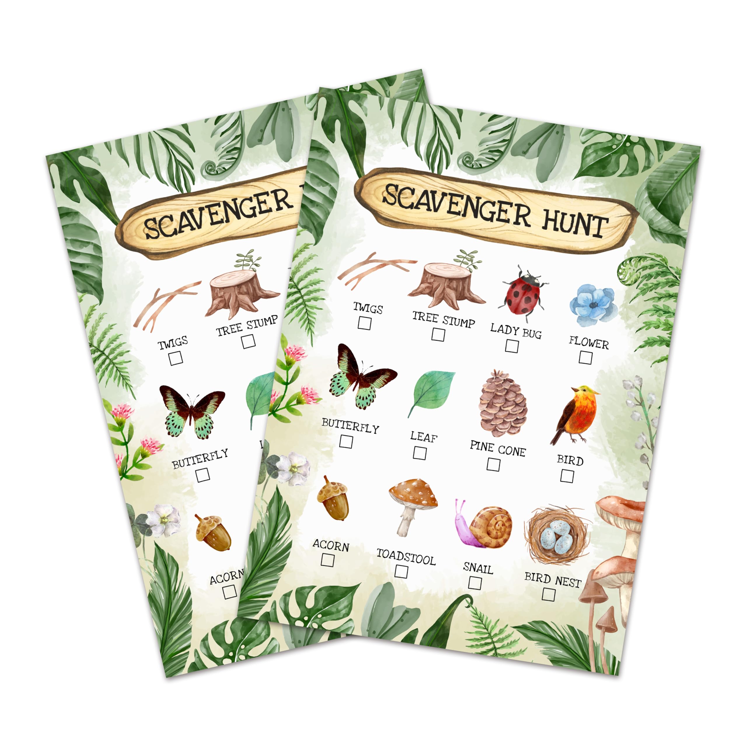Nature Scavenger Hunt Cards Set Of 25 Pcs, Camping Scavenger Hunt Game, Outdoor Scavenger Hunts, Outdoor Holiday Party Game Find And Seek Camping